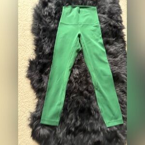Green lululemon aligned leggings - size 2